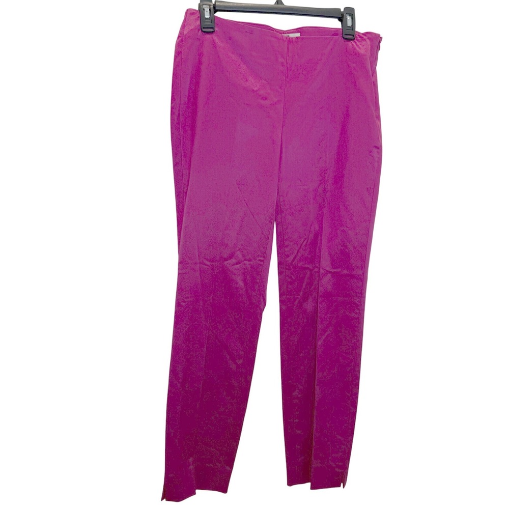 By Etcetera Women's Fuchsia Pink Velveteen Straight Leg Cotton Blend Pants 6